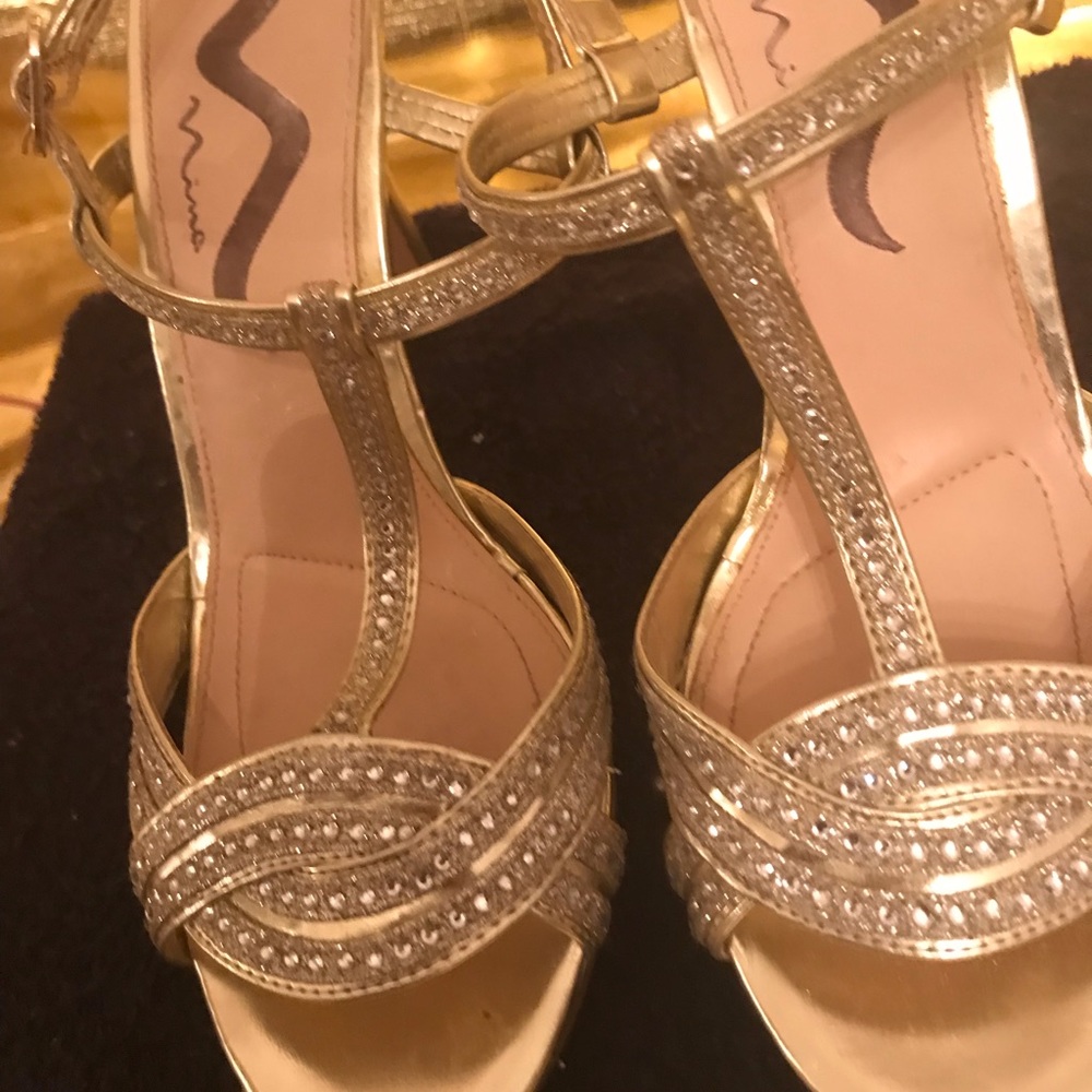 Nina Elegant Dress Gold Glitzy Shoe